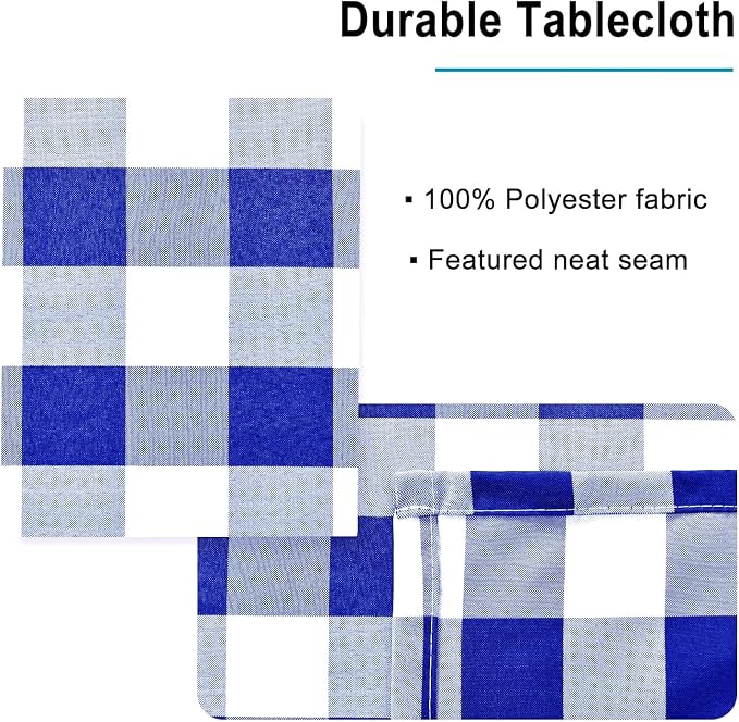 Checkered Tablecloth Rectangle, 30 x 60 Inch - Image 3
