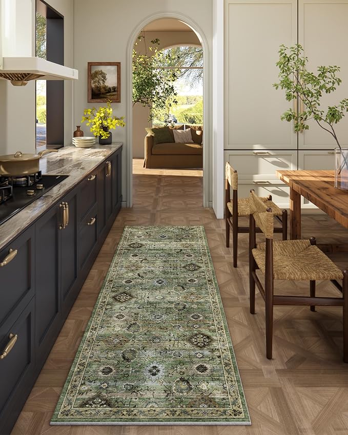 Washable Runners for Hallways Kitchen Rugs: 2'x6' Runner Rug Stain Resistant by palohom