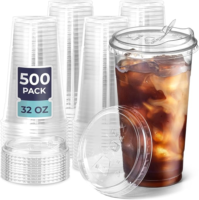 Fit Meal Prep 500 Pack 32 oz Clear Plastic Cups by FMPBRANDS