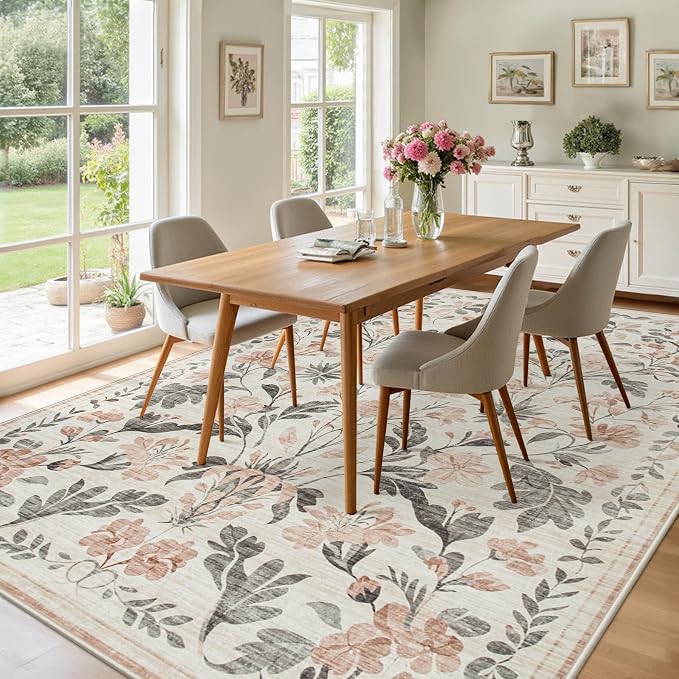 9x12 Area Rugs Washable Rug: Large Boho Living Room Rug Soft Non-Slip Low Pile - Image 4