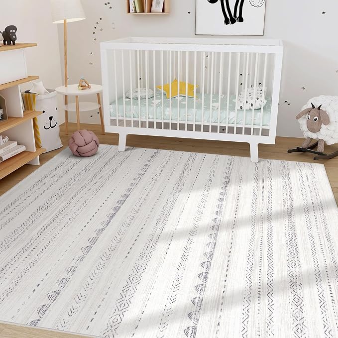 Nakagishi 6x8 Area Rugs Living Room: Washable Boho Large Neutral Soft Farmhouse - Image 6
