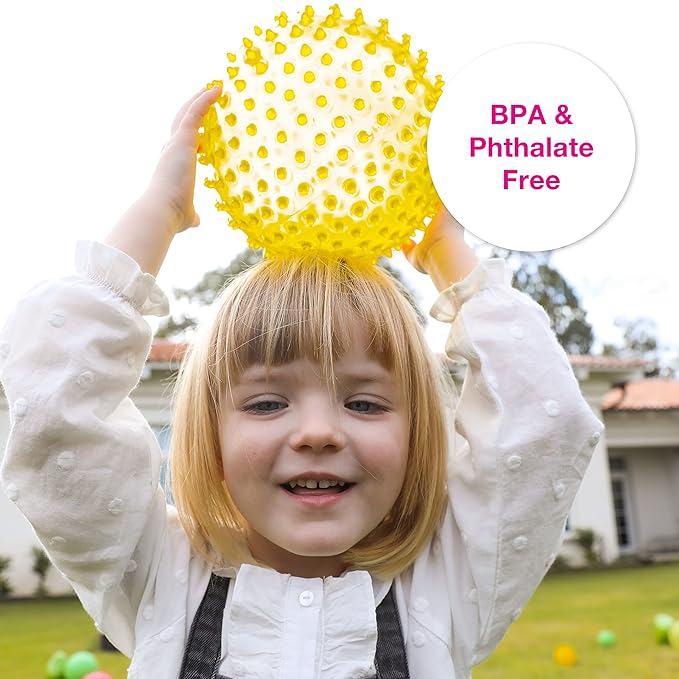 Edushape The Original Sensory Ball for Baby - 7" Glow-in-The-Dark Color Baby Ball That Helps Enhance Gross Motor Skills for Kids Aged 6 Months & Up - Vibrant, Colorful & Unique Toddler Ball