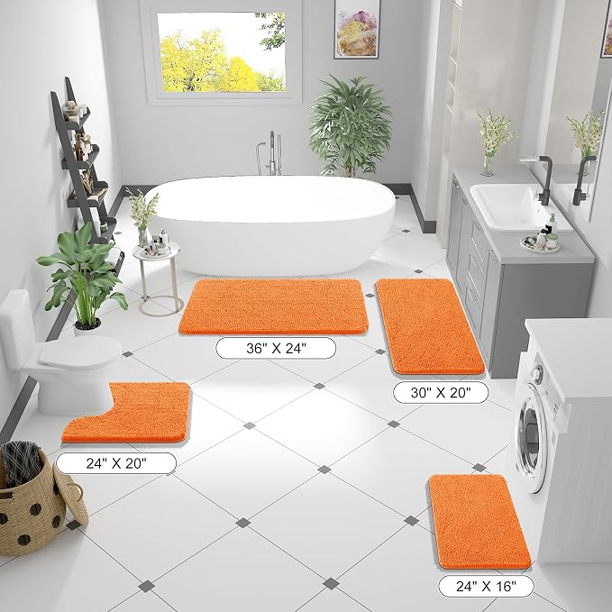 OLANLY Large Bathroom Rugs 44x32, Extra Soft Absorbent Chenille Bath Rugs - Image 2
