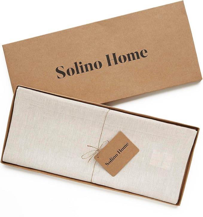 Solino Home 100% Pure Linen Table Runner Natural Woven, Athena 14 x 60 in | - Image 6