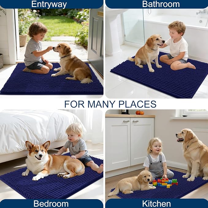 OLANLY Dog Door Mat for Muddy Paws 47x17, Ultra Absorbent Chenille Mud Doormat - Image 8