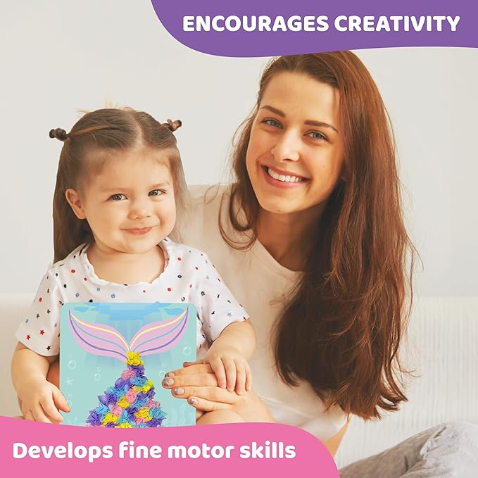 jackinthebox Poke Poke Art – Magical Theme, Mess-Free Fabric Art and Craft, Flower Pressing Kits, Gift for Kids, Girl Gifts, DIY Activity Boy Gift, Toys for Girls and Boys Ages 4 5 6 7 8