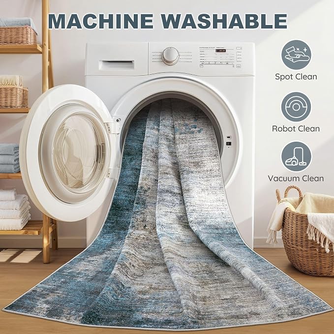DMOYEST 9x12 Area Rug for Living Room, Washable & Non Slip Large Indoor Carpet - Image 5