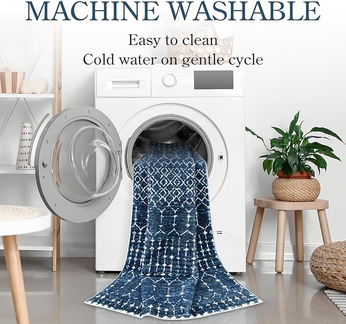 Lahome Moroccan Washable Runner Rug 2x10, Non Slip Hallway Runner Rug 10 Ft - Image 3