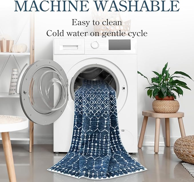 Lahome Moroccan Runner Rugs for Hallway 2x4 Bathroom Rugs Non-Slip Small Throw - Image 4
