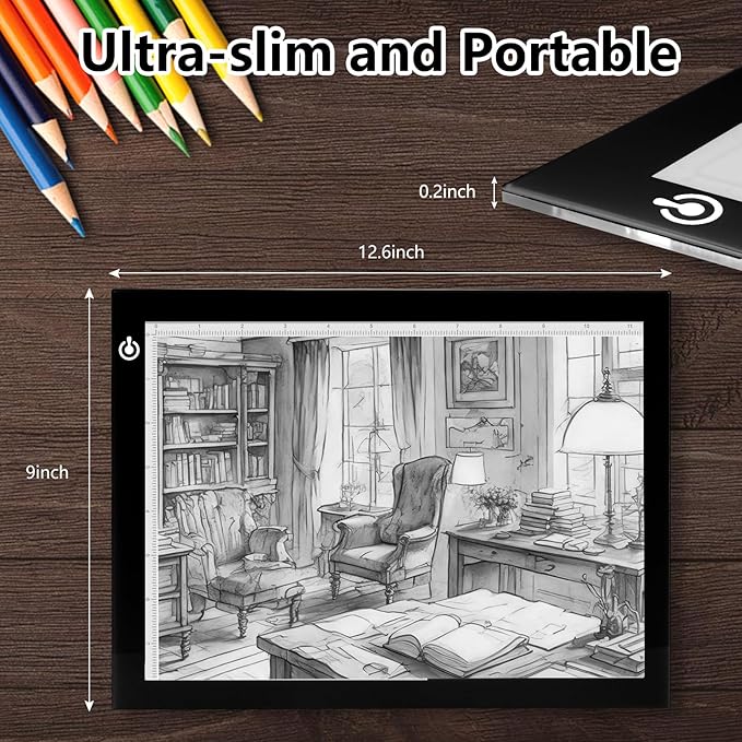 NXENTC A4 Tracing Light Pad, Ultra-Thin Tracing Light Box USB Power Artcraft Tracing Light Table for Artists, Drawing, Sketching, Animation