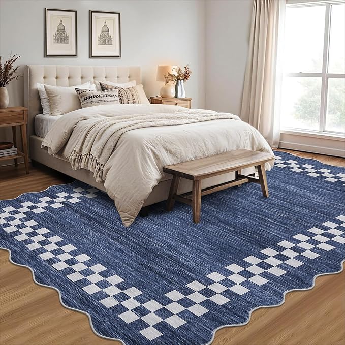 Small Bedroom Area Rug 3x5 Checkered Area Rug by GarveeHome