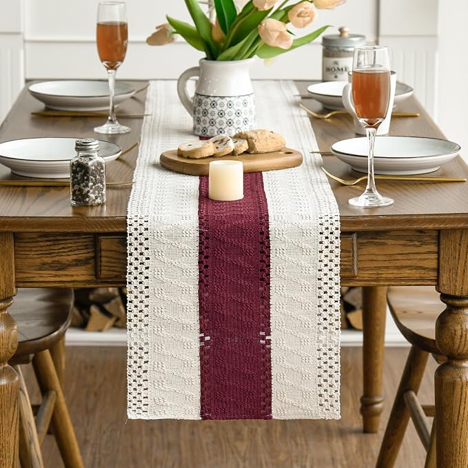 Artoid Mode Red Farmhouse Rustic Christmas Table Runner 12x60 Inch | Seasonal - Image 2