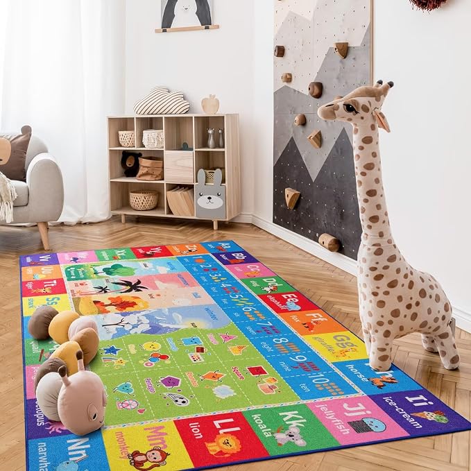 Macgace ABC Kids Rug for Playroom, 3x5 Washable Classroom Area Rugs, Toddler - Image 4