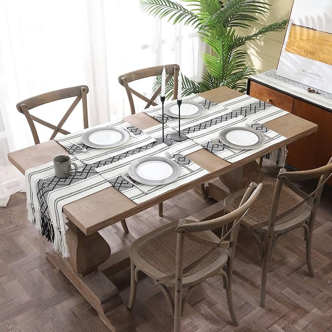 Woven Table Runners Farmhouse Style, Boho Table Runners 72 inches Long - Image 6