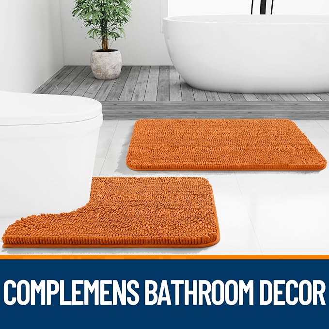 OLANLY Bathroom Rugs 30x20, Extra Soft Absorbent Chenille Bath Rugs, Rubber - Image 7
