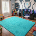 yongyangjuxin Teal Blue Rug Fluffy Rug, 8x10 Teal Area Rugs by Yongyangjuxi