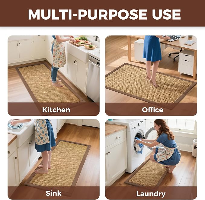 YDKGL Kitchen Rugs Mat Non Slip Washable, 0.4" Thick Anti Fatigue Cushioned - Image 9