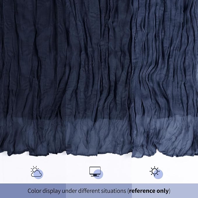 6 Pack Navy Blue Cheesecloth Table Runner 17x108 Inch Semi Sheer Boho Gauze - Image 8
