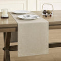 Basic Linen Style Table Runner, 14x36 Inch Natural | Mitered Corner Design by ZEEMARTONLINE