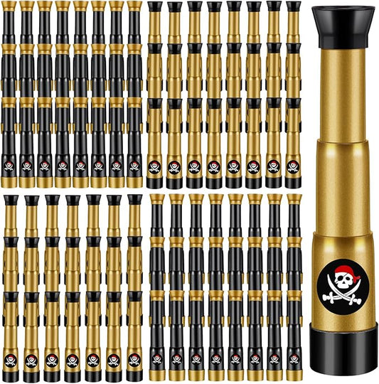 Deekin 50 Pcs Pirate Telescope for Kids Pirate Party Favors Accessories Telescope Toys Spyglass Mini Treasure Hunt for Boat Halloween Birthday Party Supplies