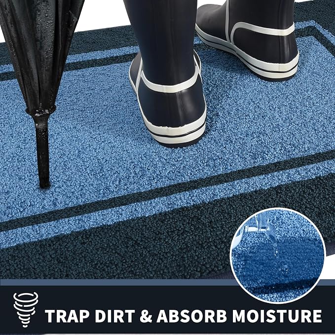 PURRUGS Dirt Trapping Door Mat 24" x 60", Non-Slip Machine Washable Entryway Rug - Image 5