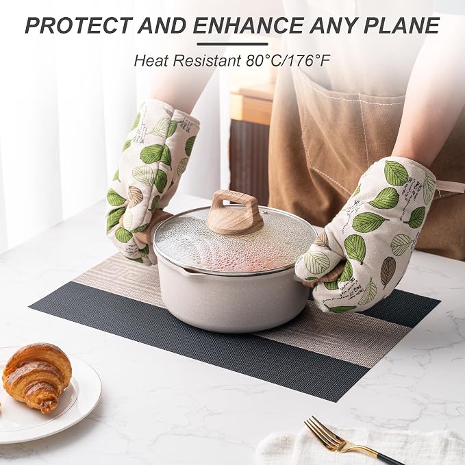 Placemats Set of 6 Washable Indoor | Outdoor Vinyl Place Mats - Image 4