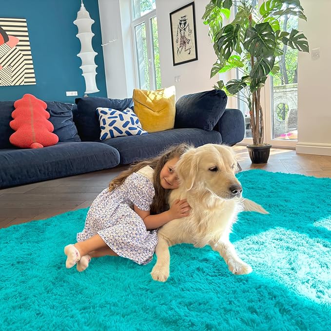 OLANLY 3x5 Machine Washable Small Bedside Rug, Soft Fluffy Shaggy Rugs - Image 5