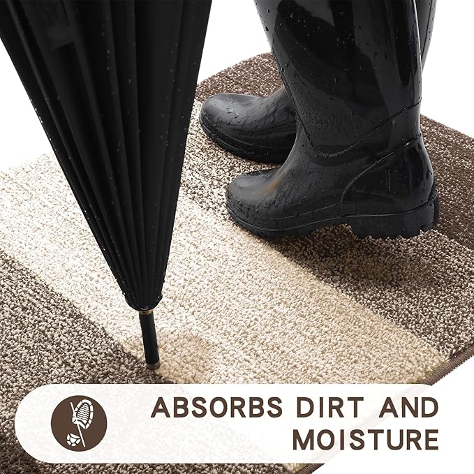 Kitinjoy Indoor Outdoor Door Mat, 59x24 Non-Slip Absorbent Dirt Trapper - Image 2