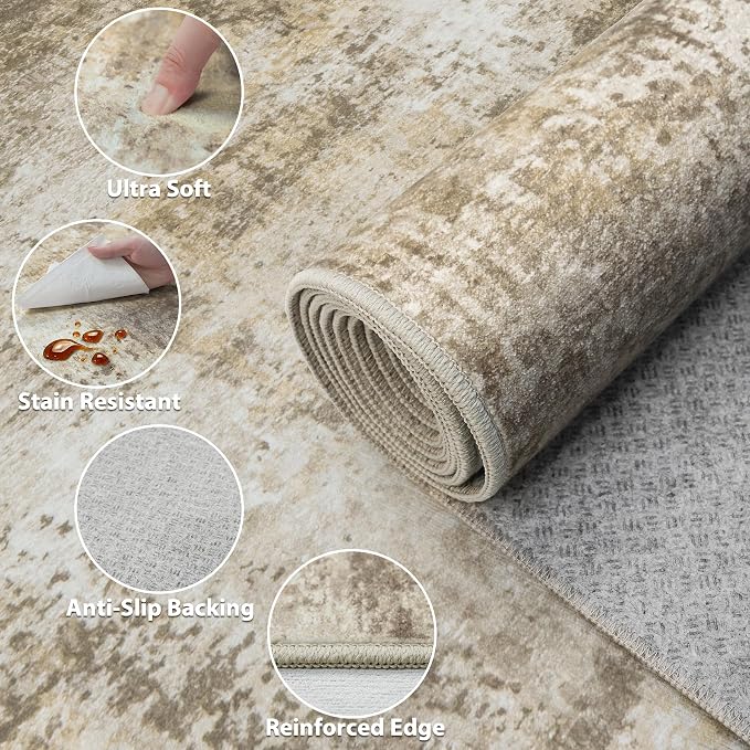 10x14 Area Rugs Living Room Rugs: Large Washable Rug - Image 6