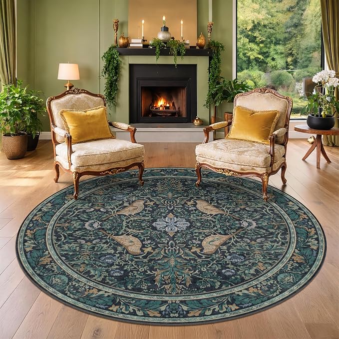 Hazo Haus Large 8ft Area Round Rug by HazoHaus