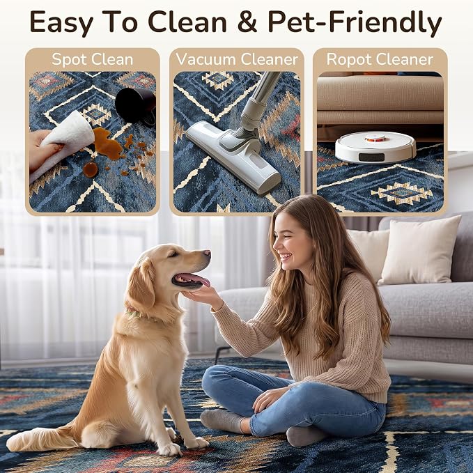 BESTSWEETIE Area Rug 3x5 Rug Machine Washable Non-Slip Low Pile Print Pattern - Image 5