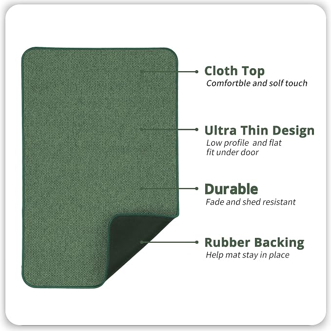 Bosap Bath Mat, Ultra Thin Bathroom Rugs, Rubber Bath Mats - Image 2