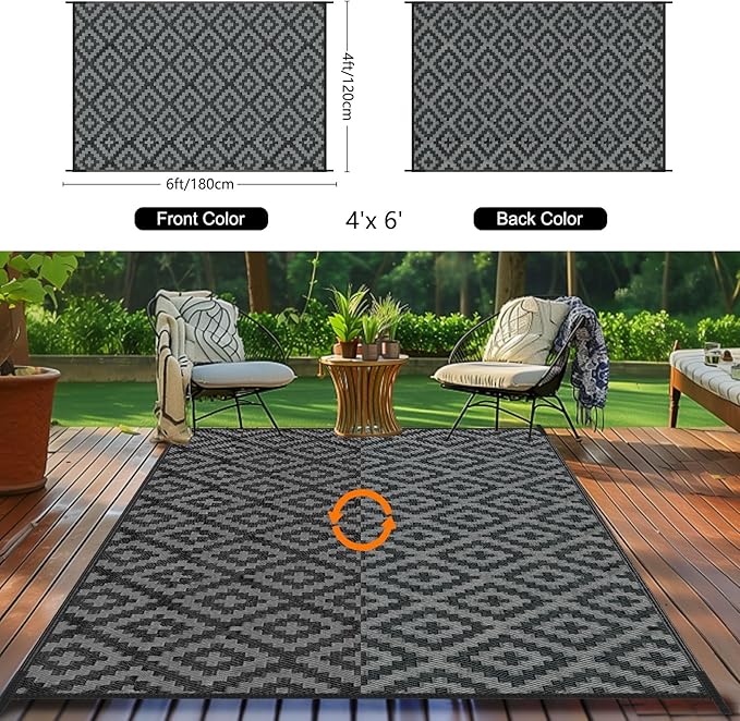Outdoor Patio Plastic Straw Rug - Image 3