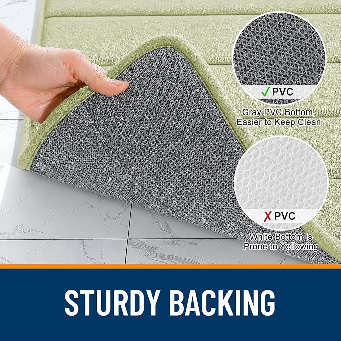 OLANLY Memory Foam Long Bathroom Rugs Runner 47x17, Super Soft Absorbent Bath - Image 7