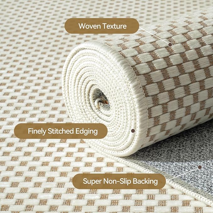 YDKGL 2x3 ft Indoor Door Mat Entryway Rug Non Slip Boho Woven Washable Small - Image 5