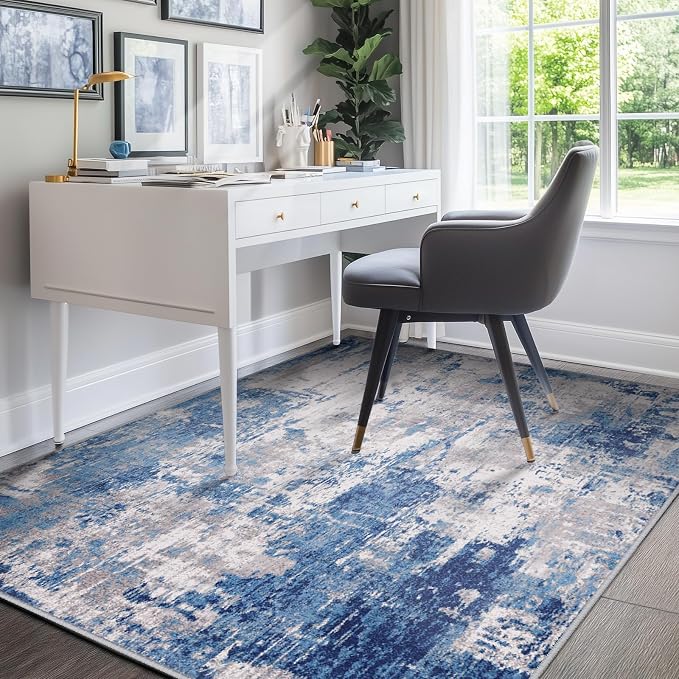 RELEANY Washable Area Rugs 5'x8' Non-Slip Modern Abstract Soft - Image 7