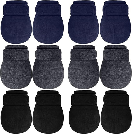 Newcotte Adjustable Baby Mittens No Scratch Newborn Cotton Breathable Gloves Warm Baby Mitts for Boys