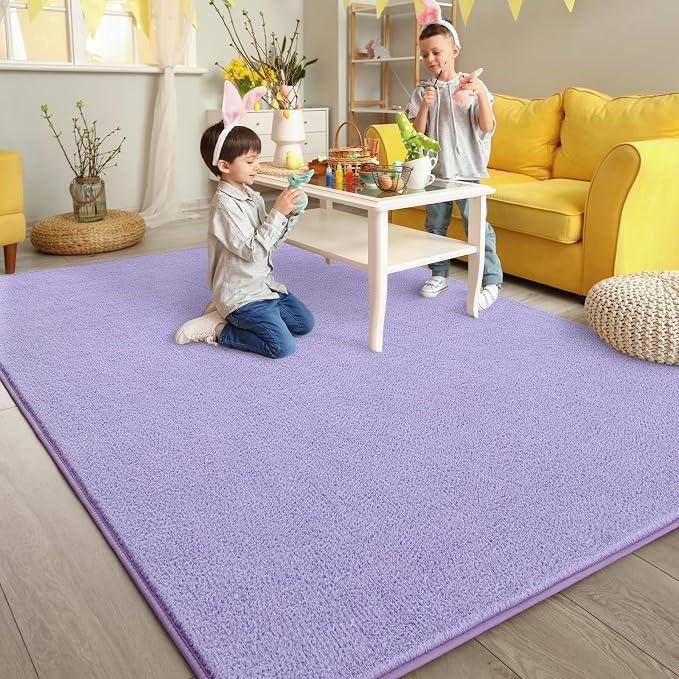 Pettop 6x9 ft Purple Area Rugs for Bedroom Living Room, Washable Memory Foam - Image 5