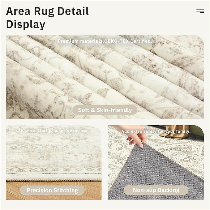 Soalmost Runner Rug 2x10 Washable Non-Slip Hallway Runner Rugs - Image 6