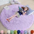 Amdrebio Light Purple Large Round Rugs 8Ft by Amdrebio