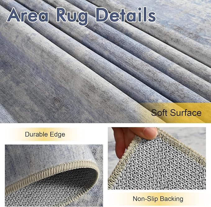 6x9 Ft Large Area Rugs for Living Room, Soft Non-Slip Washable Rugs Modern - Image 6