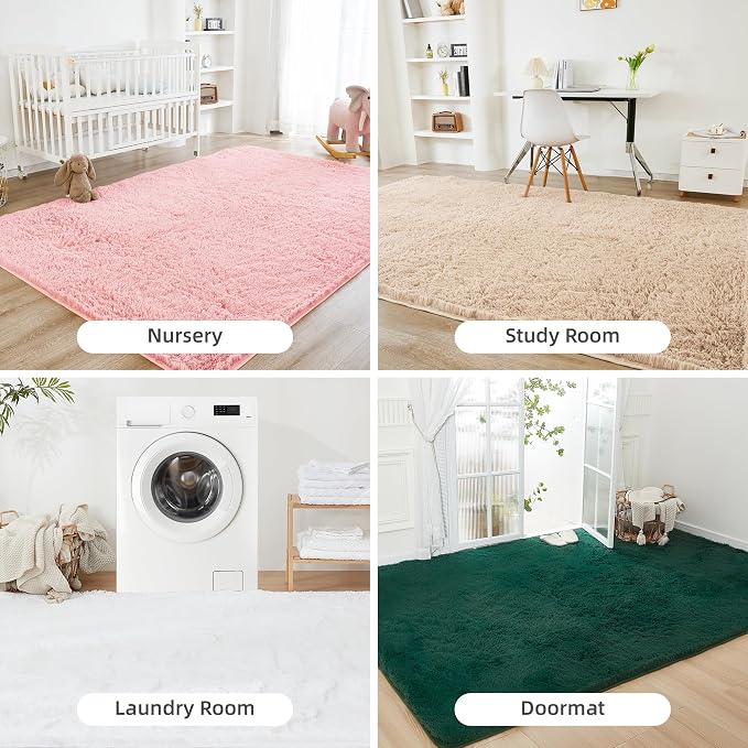 Litanika 6x9 Shag Area Rug for Living Room Bedroom, Non-Shedding Modern Indoor - Image 7