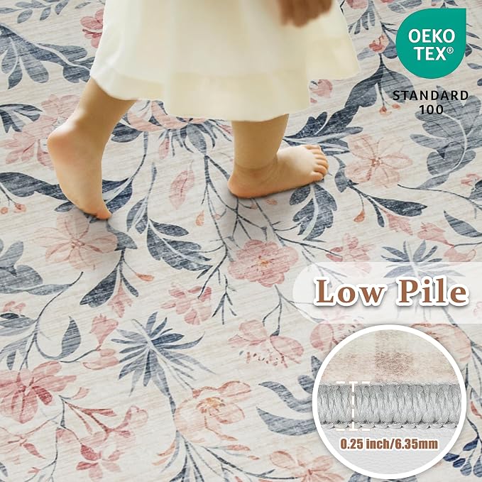 6x9 Area Rugs Washable Rug: Large Boho Living Room Rug Soft Non-Slip Low Pile - Image 5