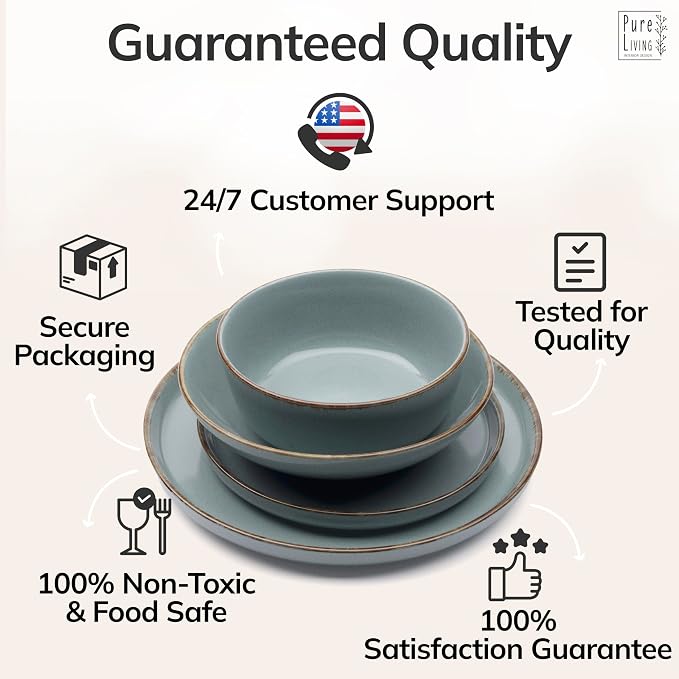 16 Piece Stoneware Dinnerware Set - Image 8
