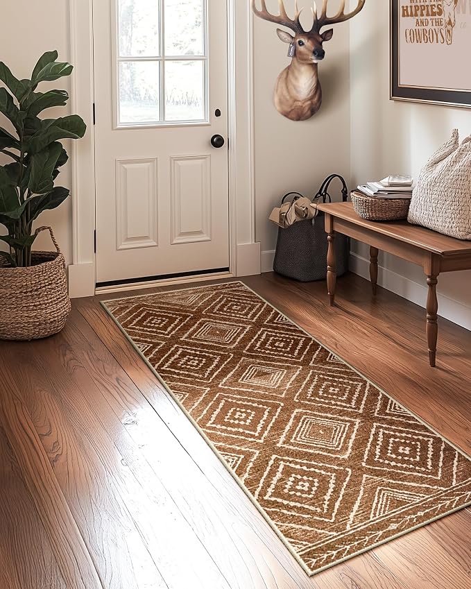 BESTSWEETIE Area Rug 2x6 Rug Machine Washable Non-Slip Low Pile Print Pattern by BESTSWEETIE
