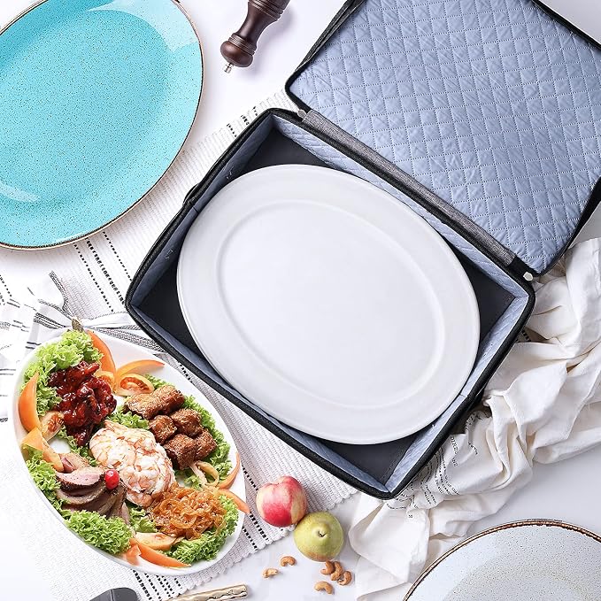 Platter Storage Case – Fine China Storage Containers Hard Shell, Quilted and - Image 7