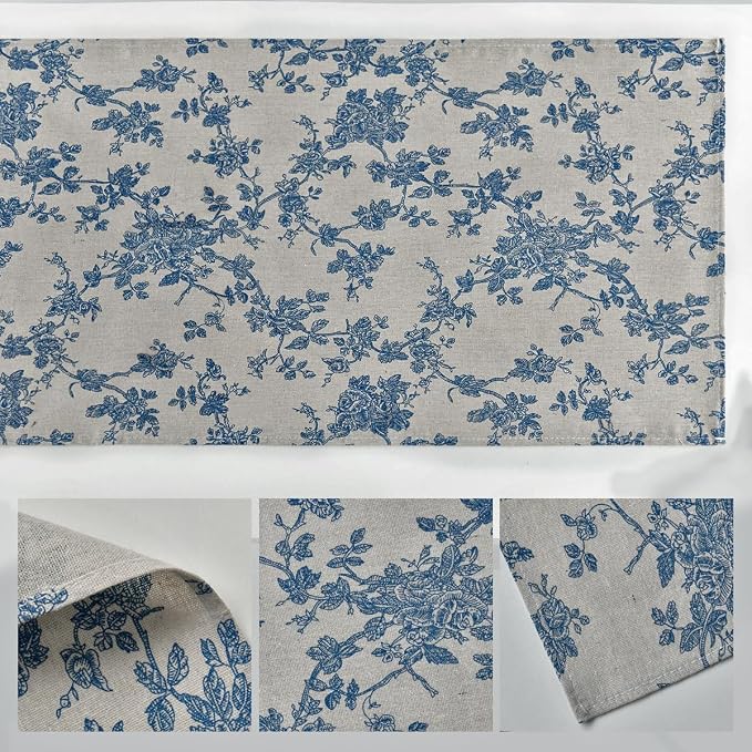 Artoid Mode Dark Grey 13x108 Inch Chinoiserie Table Runner | Monochrome sketch - Image 5