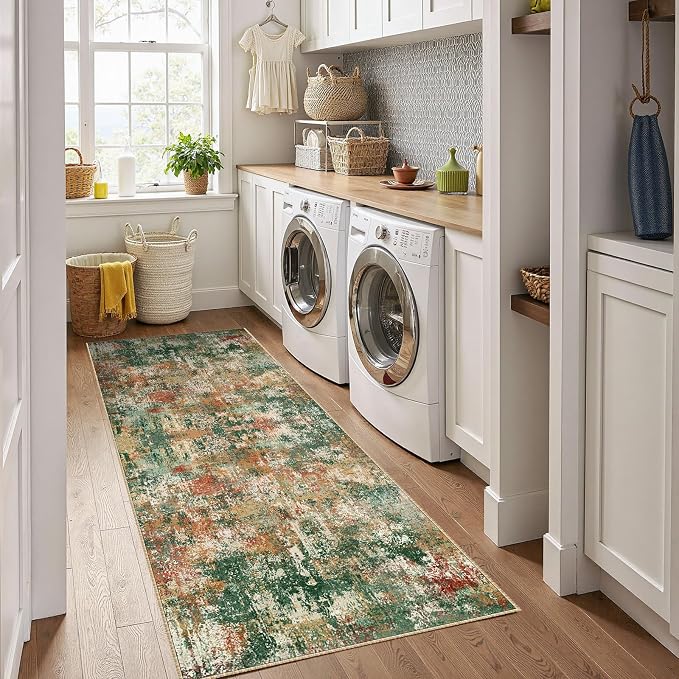 RELEANY Washable Area Rugs 2'x6' Non-Slip Modern Abstract Soft - Image 2