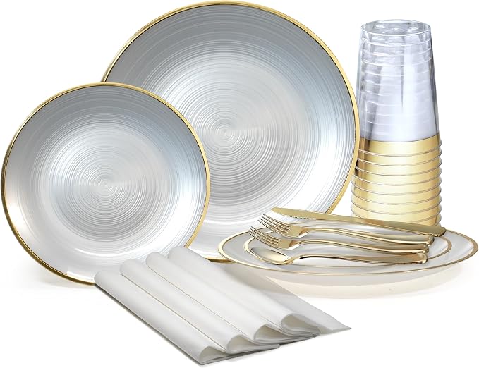 " OCCASIONS " 960pcs set-Wedding Party Disposable Plastic Plate Set -120 x 10'' by OCCASIONSFINESTPLASTICTABLEWARE