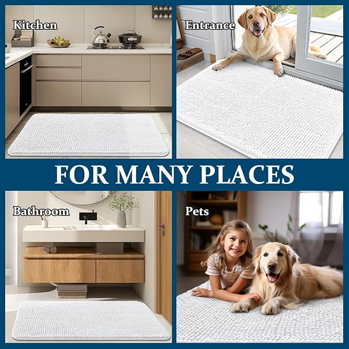 OLANLY Dog Door Mat for Muddy Paws 70x35, Absorbs Moisture and Dirt, Absorbent - Image 8
